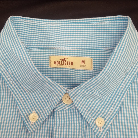 Men's Hollister Oxford (M) Blue/White, Long Sleeve - Picture 3 of 3